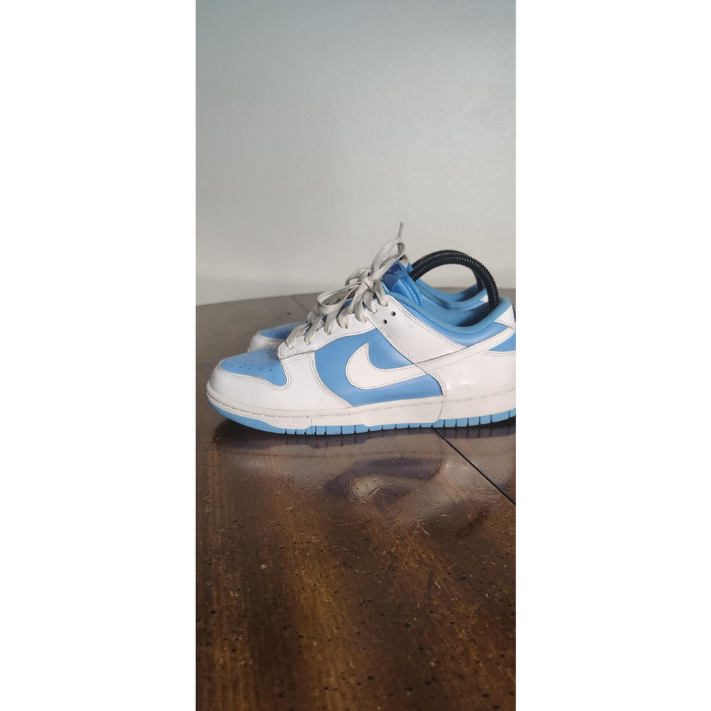 Nike Dunk Low Shoes Youth Size 7Y Light Blue White Leather Sneakers DJ9955-101